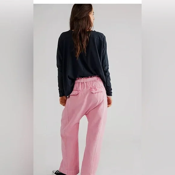 Free People Sky Rider Straight Leg en Rosebloom. - Picture 3 of 7